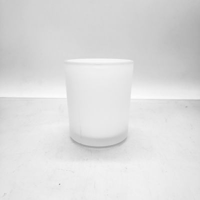 Wholesale 10 oz frosted glass candle jar with white color inside