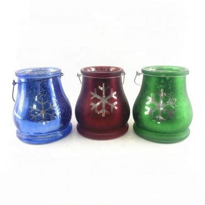 Factory Direct Supplier new beautiful christmas candle holder glass candle holder with iron frame