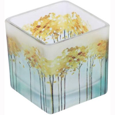 7 day tealight square glass candle jars for candle making