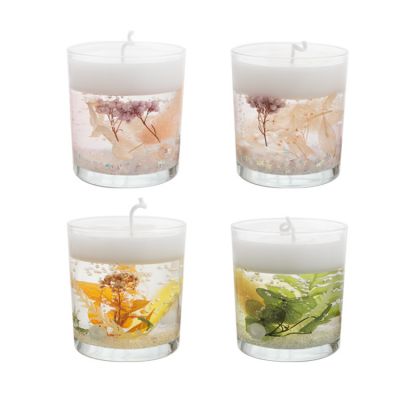 Nordic idyllic flower scented candles round cup forest jelly candle cup girls gift creative hand gift