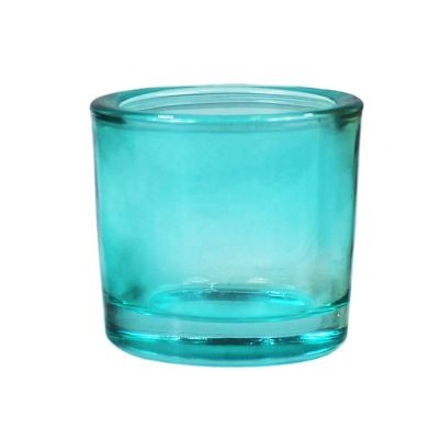Thick wall cylinder colorfull holographic wide votive candle jar