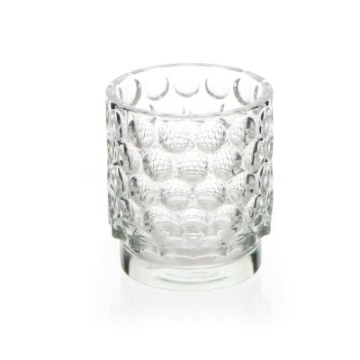 6OZ Wholesale Clear Empty Wide Mouth Glass Candle Container Jars With Wood Lid In Bulk