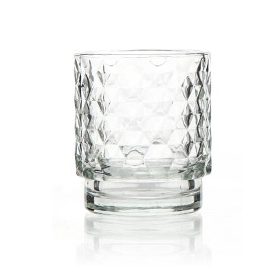 Luxury Design Fancy custom logo Decorative Transparent Candle Container Glass Jar in Bulk