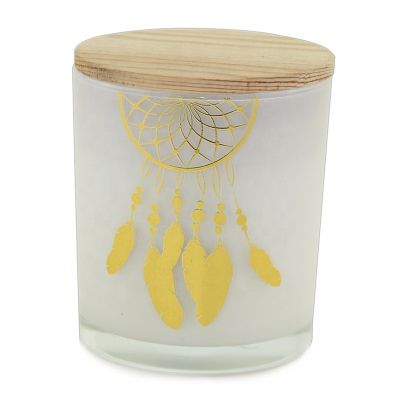 New design white glass candle jar candle holder home decorative customizable logo