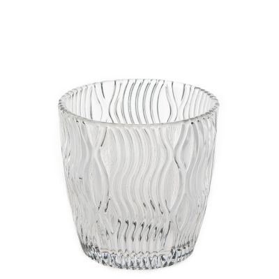 Wholesale 320ml Candle Jars Engraving Crystal 11oz Glass Candle Holder for Home Decorative