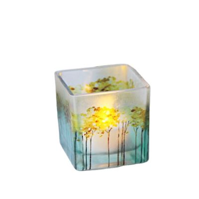 Wholesale luxury Square Quality Home Wedding Decorative Glass Holder Candle