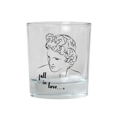 heat resistant Custom Logo Printed Round Votive Holders Clear Glass Candle holder