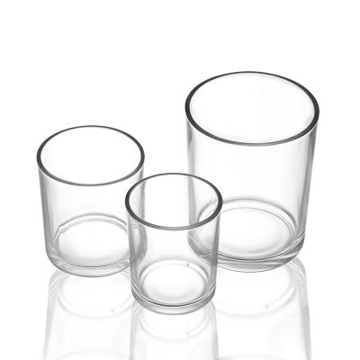 Wholesale round Empty clear glass candle cup aroma candle jar for candle packing