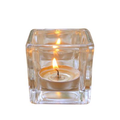 Hot Sale Square Dinner Decorations Romantic Wedding Candlestick Glass Candle Holders