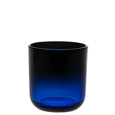 Factory Outlet Empty Customized Candle Jar Colored Glass Blue Round Candle Holder