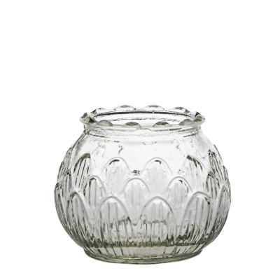 Prompt Delivery 180ml Transparent Decorative Glass Candle Holder For Home Decor