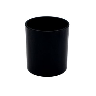 Hot sale black glass candle jars with lid