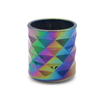 Popular Multi-Colored Multicoloured Plating Beautifully Glass Amber Candle Jar