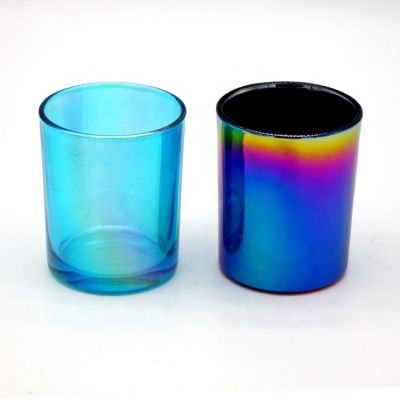 Good Quality Multi-Colored Multicoloured Plating Luxurious Glass Decorative Candle Jar