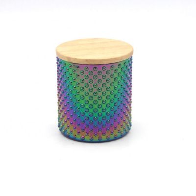Factory Direct Sales Multi-Colored Multicoloured Plating Luxurious Glass Candle Jar Glass