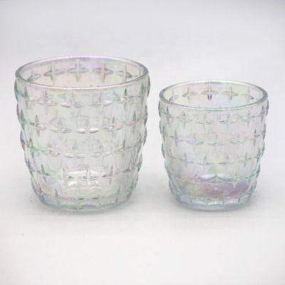 Popular Multi-Colored Mosaic Patch Beautifully Glass Wax Glass Candle Holder