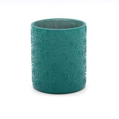 Hot Selling Multi-Colored Electroplate Luxurious Glass Carved Candle Jar