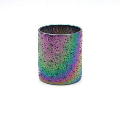 Factory Direct Sales Multi-Colored Multicoloured Plating Beautifully Glass Candle White Jar