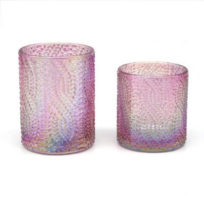 Factory Direct Sales Multi-Colored Multicoloured Electroplate Advanced Glass Creative Candle Jar