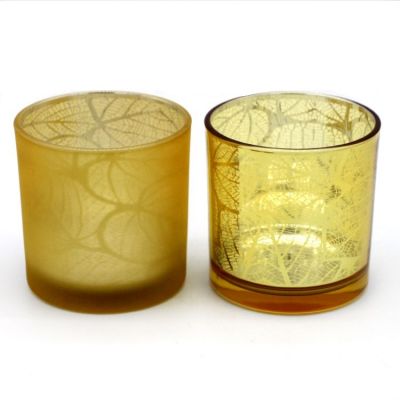 Modern Simplicity Multi-Colored Laser Engraving Luxurious Glass China Glass Candle Jars