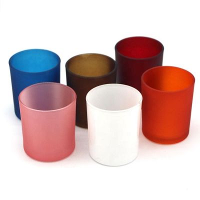 Wholesale Price Multi-Colored Matte Color Beautifully Glass Household Candle Jar