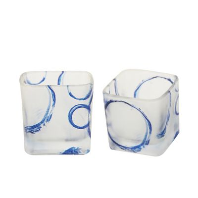Mini Jar Candle Glass Jar Empty Blue Candle Jar For Wedding Centerpieces