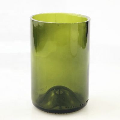 Machine cut wine glass bottle for vase or candle making