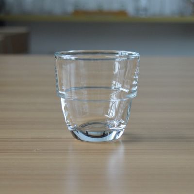 Heat resistant thick wall folable glass cup for candle with 6oz volume