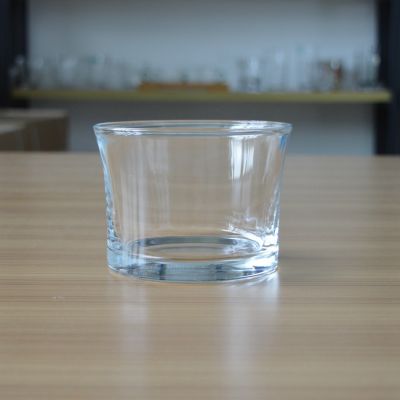 Simple wide top 500ml round glass candle container