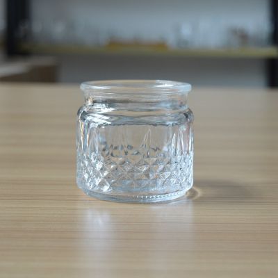 Cheap engraved mini glass jar for candle/storage