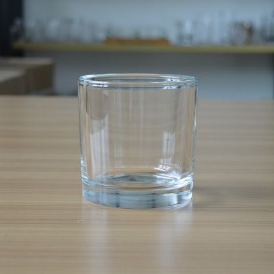 Round transparent 420ml thick wall glass candle jar candle container