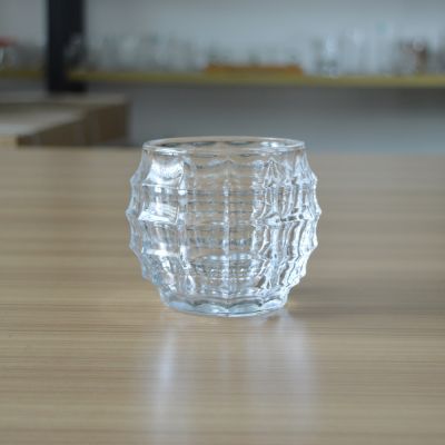 Unique custom emboss empty glass jar for candle