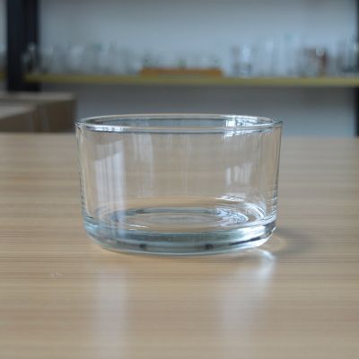 Round bottom glass candle container with 23oz volume