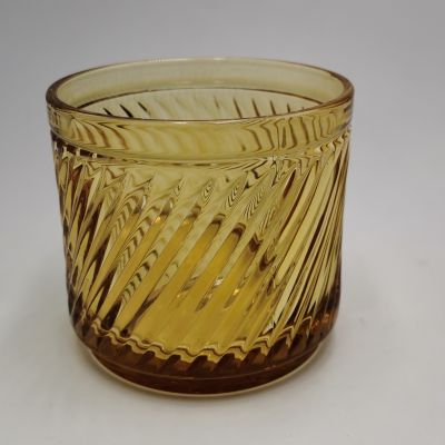 Wholesale Amber Glass Empty Candle Wick Jar