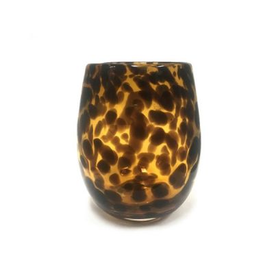 leopard spotted glass votive holder