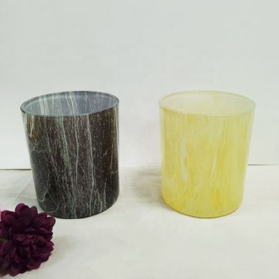 wholesale glass candle jar marble for candle making with box