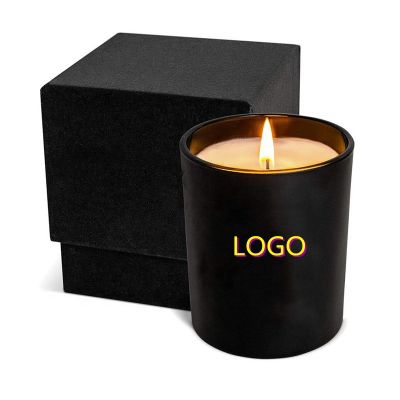 200ml 300ml 400ml 500ml Customization Logo Matt Black Glass Elegant 11oz Candle Holder Jar Vessel And Gift Box