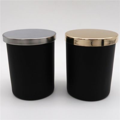 Luxury Matte Rose Gold Glass Candle Jar Container with Metal Lid