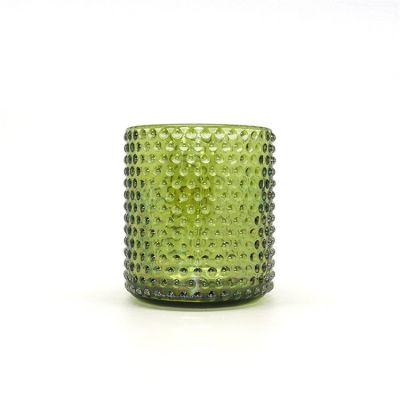green round glass candle holder