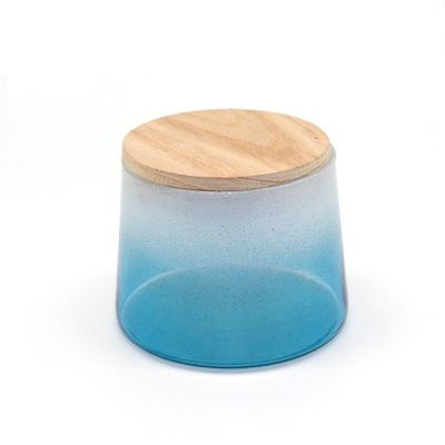 glass cnadle container with wooden lid