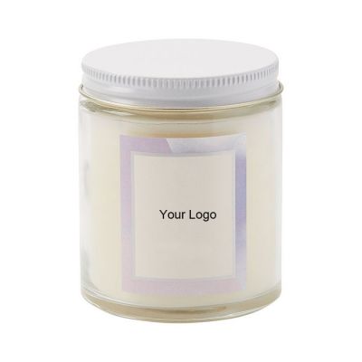 Private Label Luxury Glass Candle Jars with Metal Aluminum Silver Lid