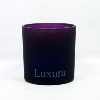 factory wholesale frosted multicolor big glass candle container