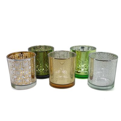 7oz Electroplated mercury glass candle cup for bridal and wedding planning
