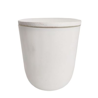 2021 Hot sale wholesale cheap matte white glass candle container/jar/holder with white wood lid