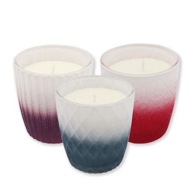 Two Gradient Color Glass Candle cool Scented candle with customized private label