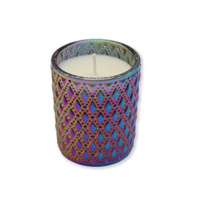 China supplier wholesale vintage aroma therapy candles Scented Electroplated Glass Candle Jar