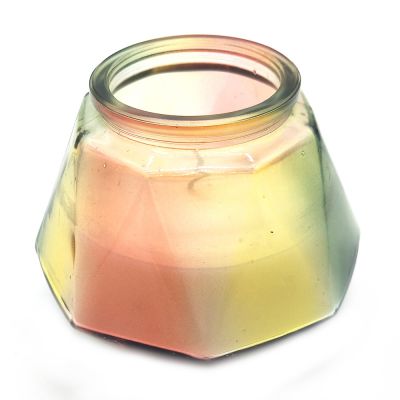 Home decoration luxury colorful glass candle jar