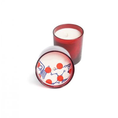 High Quality Red And Blue Glass Candle Jar For Decorative