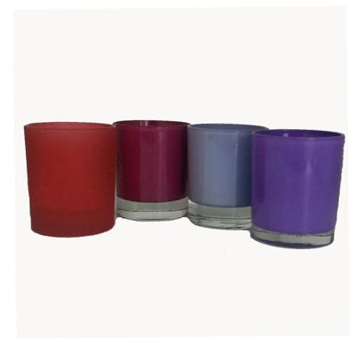 Luxury empty white candle jar colored glass bulk candle jars for candle making