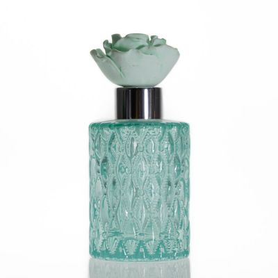 Customize Engraving Glass 150ml Fragrance Glass Bottle Green Color Reed Diffuser Glass Bottle